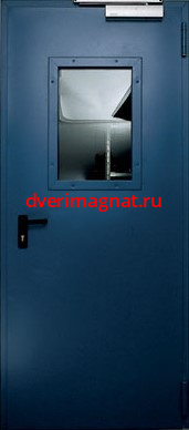 Железная дверь в кассу и оружейную синего цвета